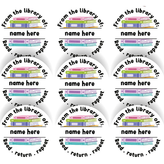 144 Personalised Library Books 30mm Reading Reward Stickers for School Teachers, Parents and Nursery