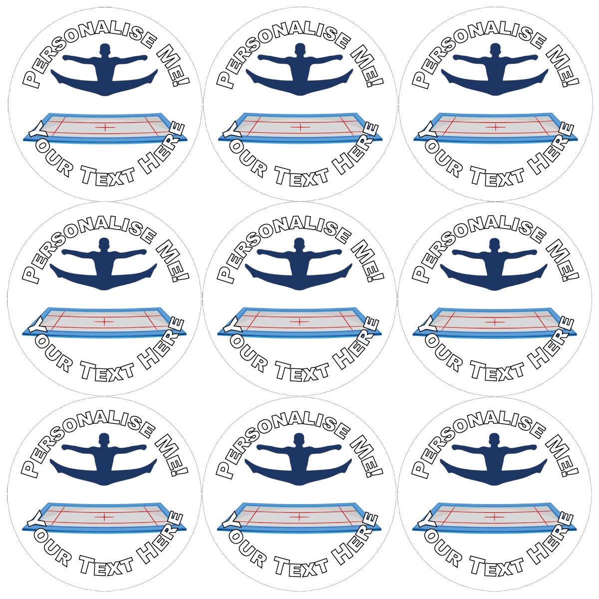 144 Personalised Trampoline Rewards 30mm Reward Stickers for Teachers and Parents