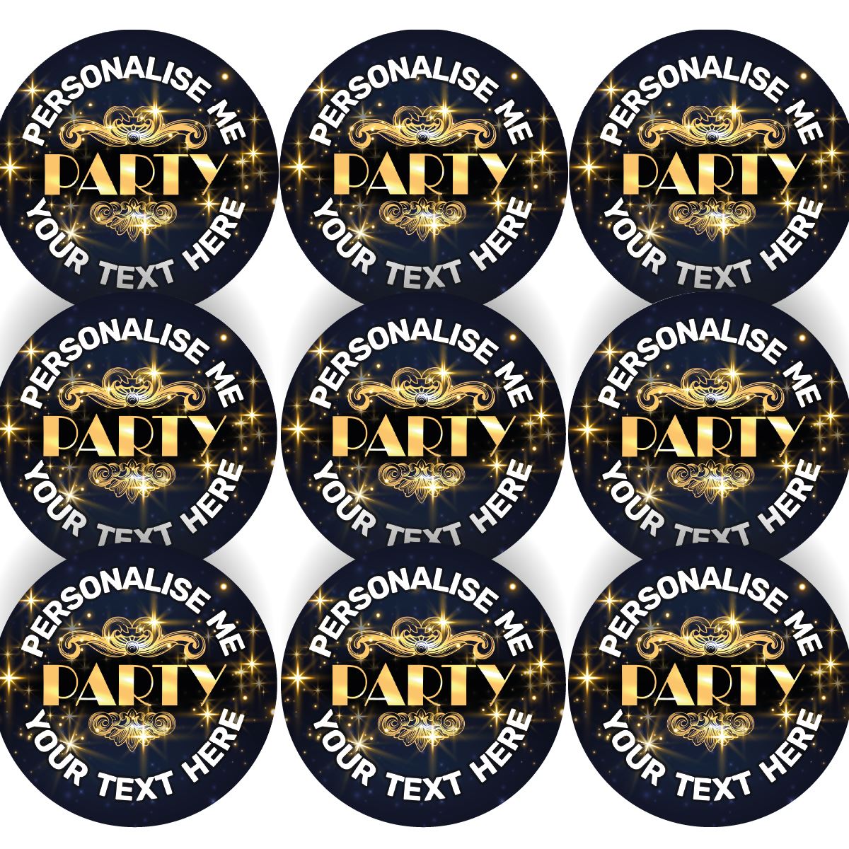 144 Party Night Vintage Personalised 30mm Reward Stickers for School Teachers