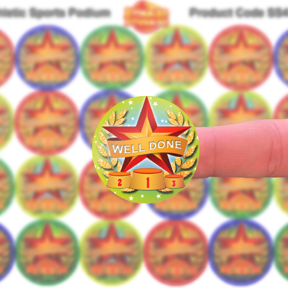 144 Star Athletic Sports Podium 30mm Reward Stickers for  Sports Day, Teachers, Parents and Schools