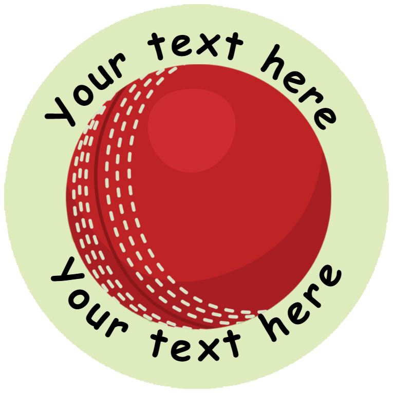 144 Personalised Cricket 30mm Reward Stickers for School Teachers, Party Bag, Parents and Nursery