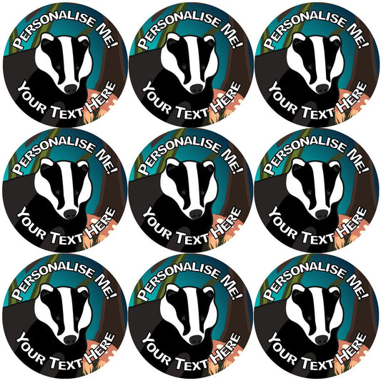 144 Personalised Night Badger 30mm Reward Stickers for School Teachers, Parents and Nursery