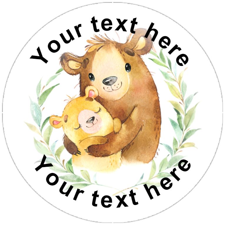 144 Personalised Bear Hug 30mm Reward Stickers for Teachers,  Parents, Party Bags, Pocket hug