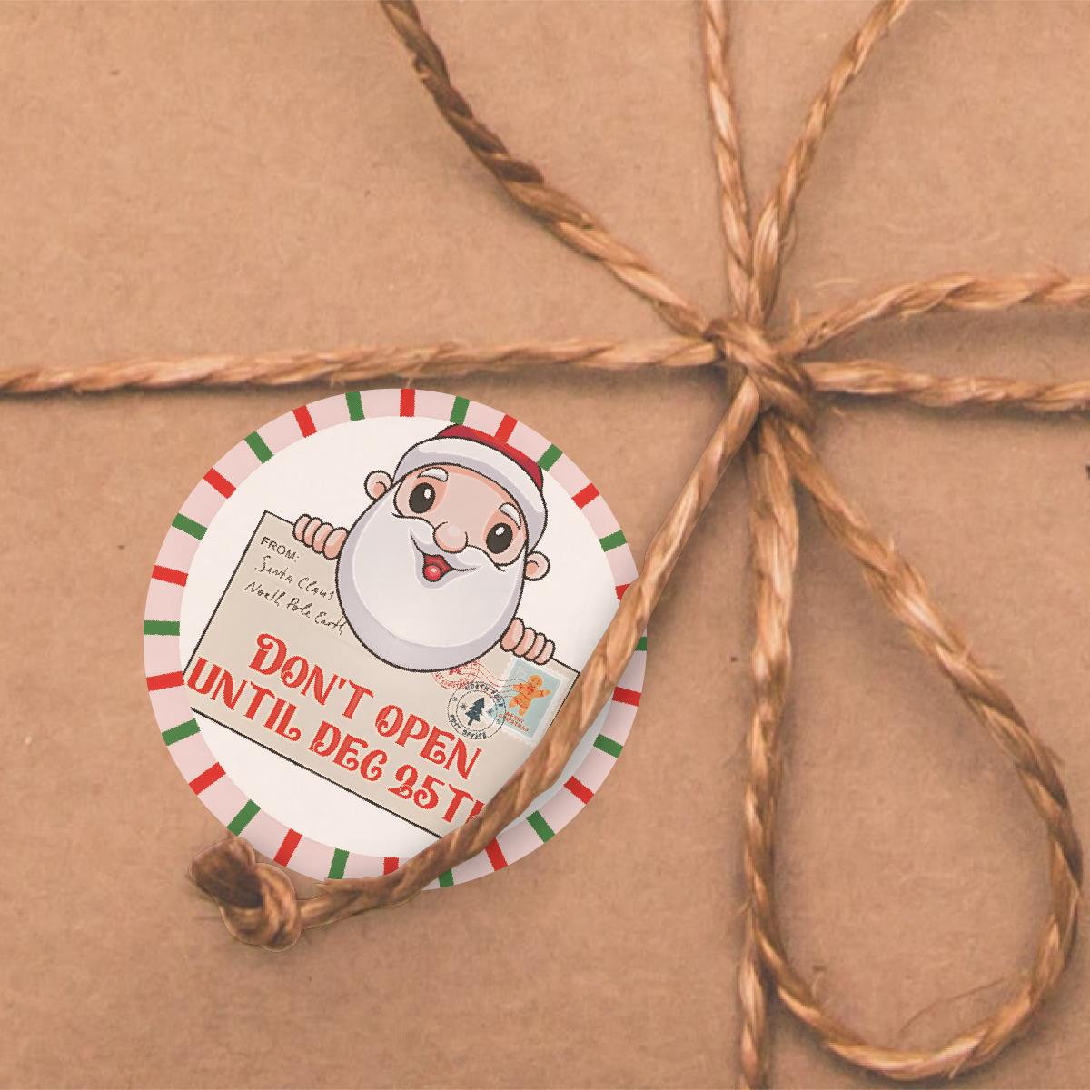144 Don't Open Until Dec 25th Christmas Santa Stickers for Teachers, Parents 30mm diameter