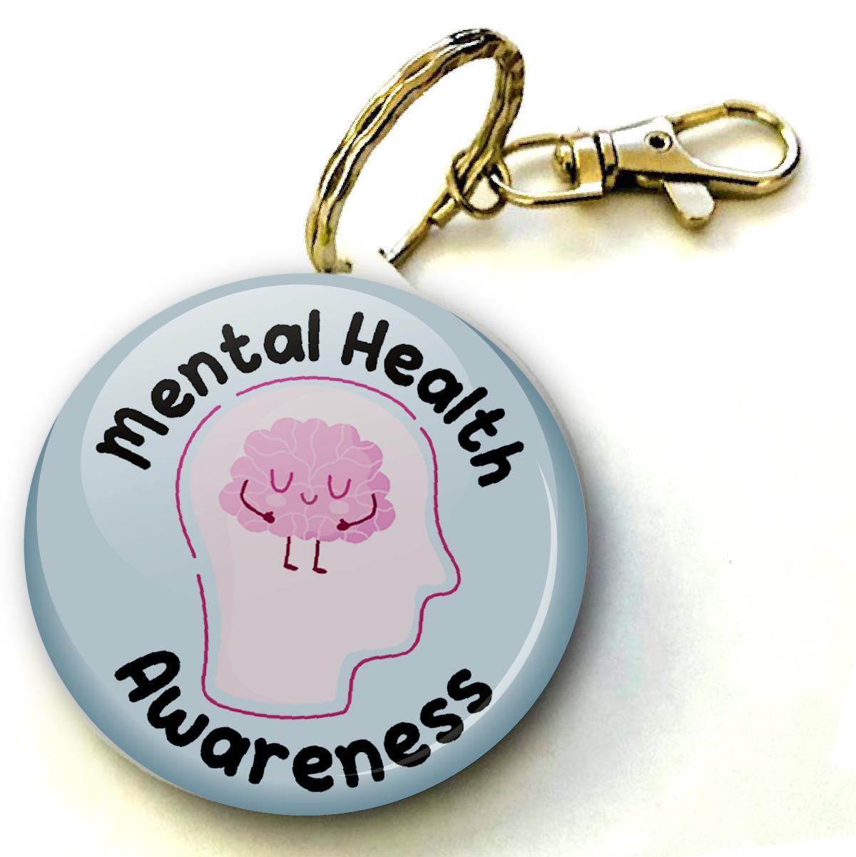 Mental Health Awareness Keyring 38mm  (Pack of 8 Key Rings - 38mm)