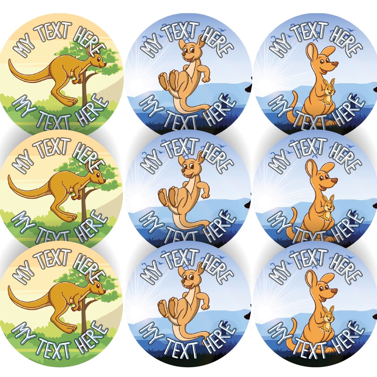 144 Personalised Kool Kangaroo 30mm Reward Stickers for School Teachers, Parents and Nursery