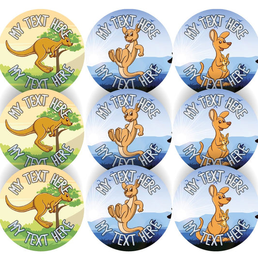 144 Personalised Kool Kangaroo 30mm Reward Stickers for School Teachers, Parents and Nursery