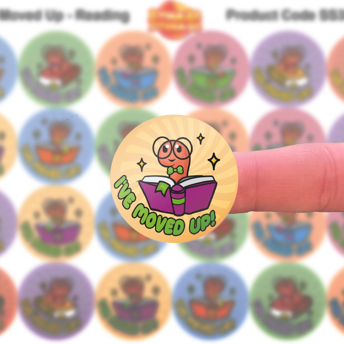 144 I've moved up - Reading  progress 30mm Reward Stickers for School Teachers, Parents and Nursery