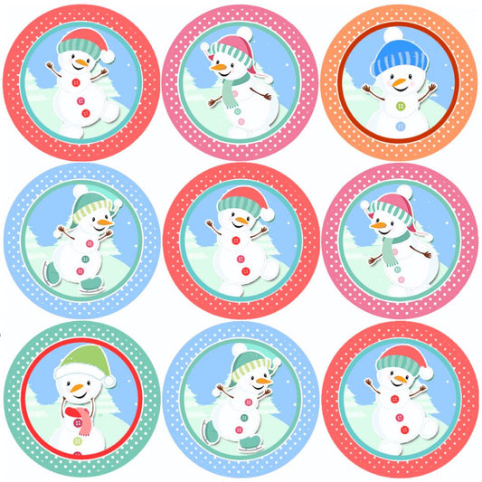 144 Snowman Magic 30mm Children's Christmas Reward Stickers for Teachers or Parents