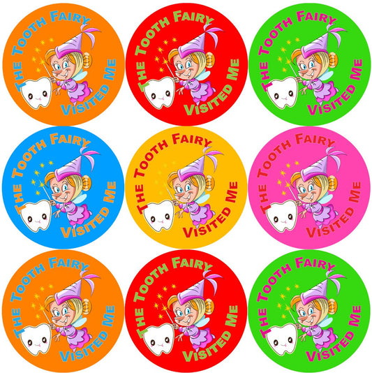 144 Tooth Fairy 30mm Reward Stickers for Teachers, Parents. Dentist and Party Bags