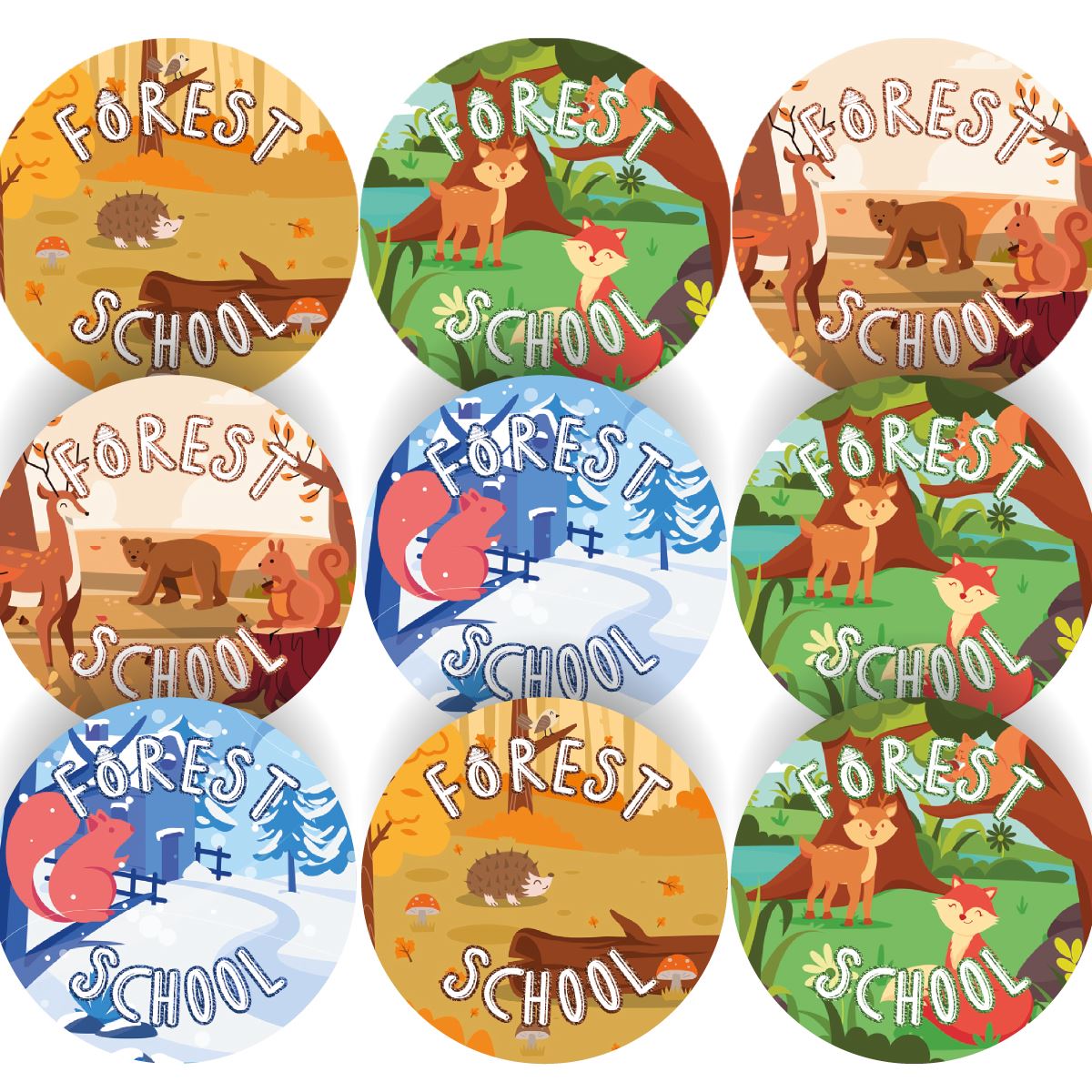 144 Forest School Adventure Camping Stickers - 30mm - Glossy Reward Stickers