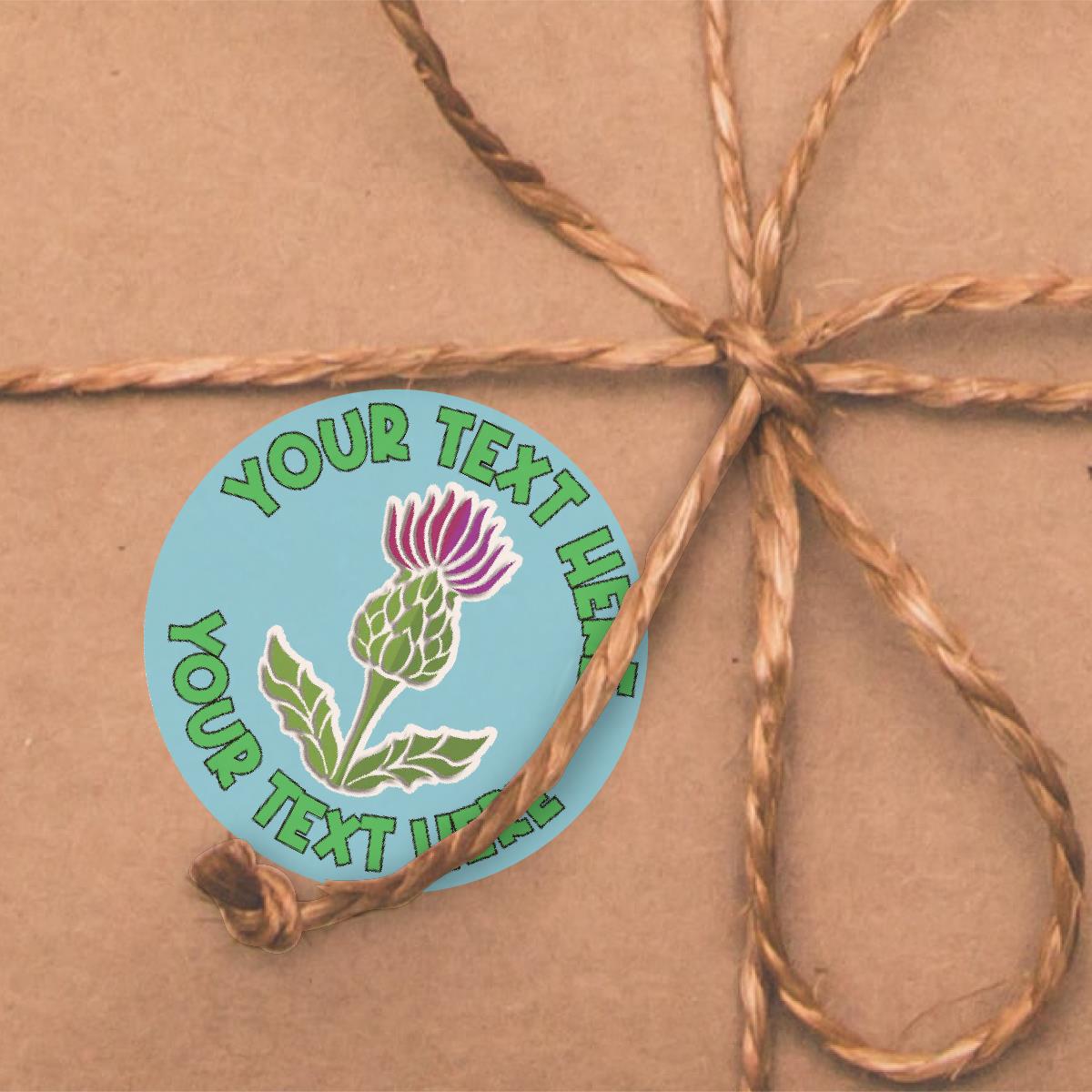 144 Personalised Scottish Thistle 30mm Reward Stickers for School Teachers, Parents
