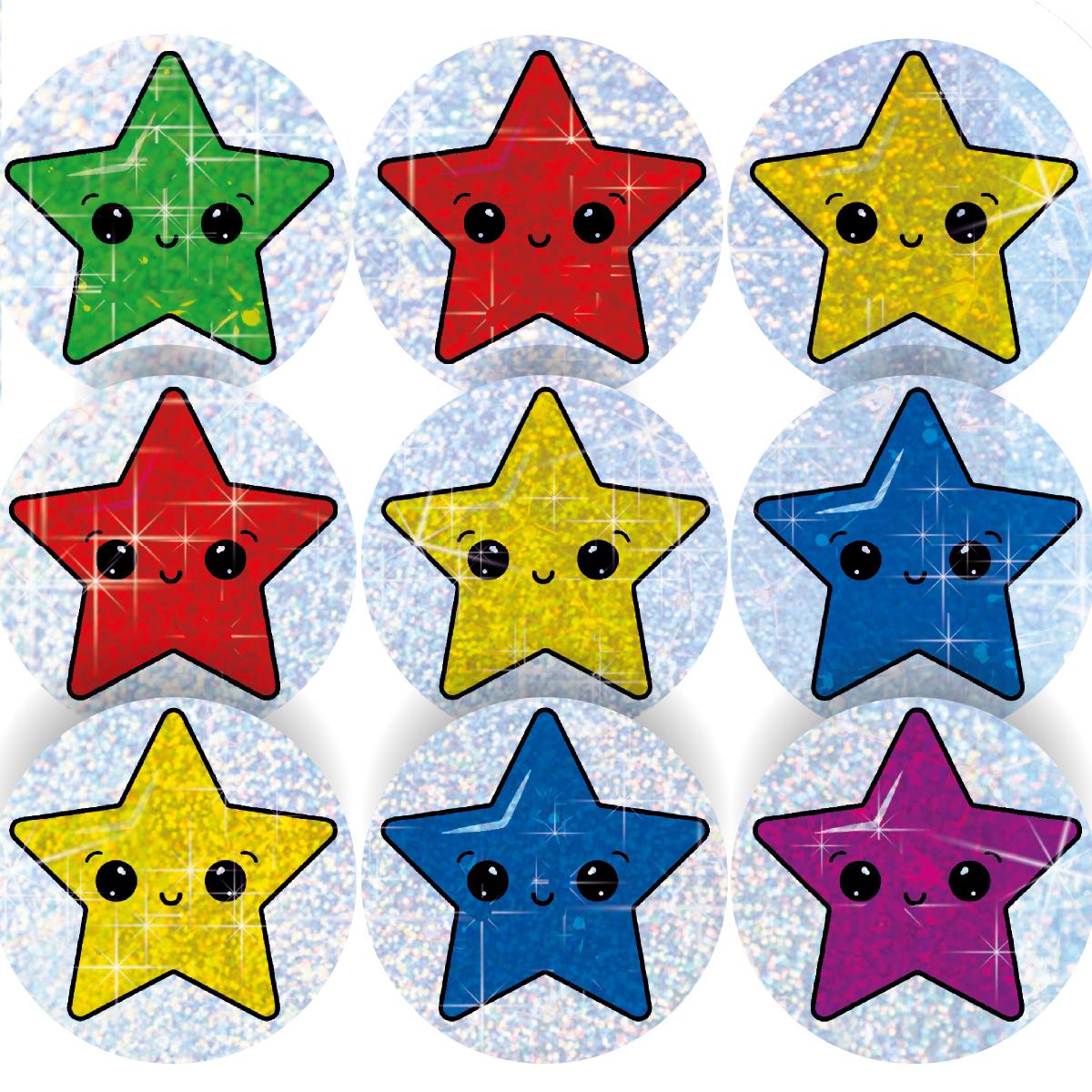 96 Sparkle Stars Stickers 30mm + 60 Free Sparkle Smiles Reward Stickers for Teachers, Parents and Schools