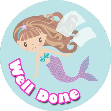 234 Mermaid Praise Words 30mm Reward Stickers for School Teachers, Parents and Nursery