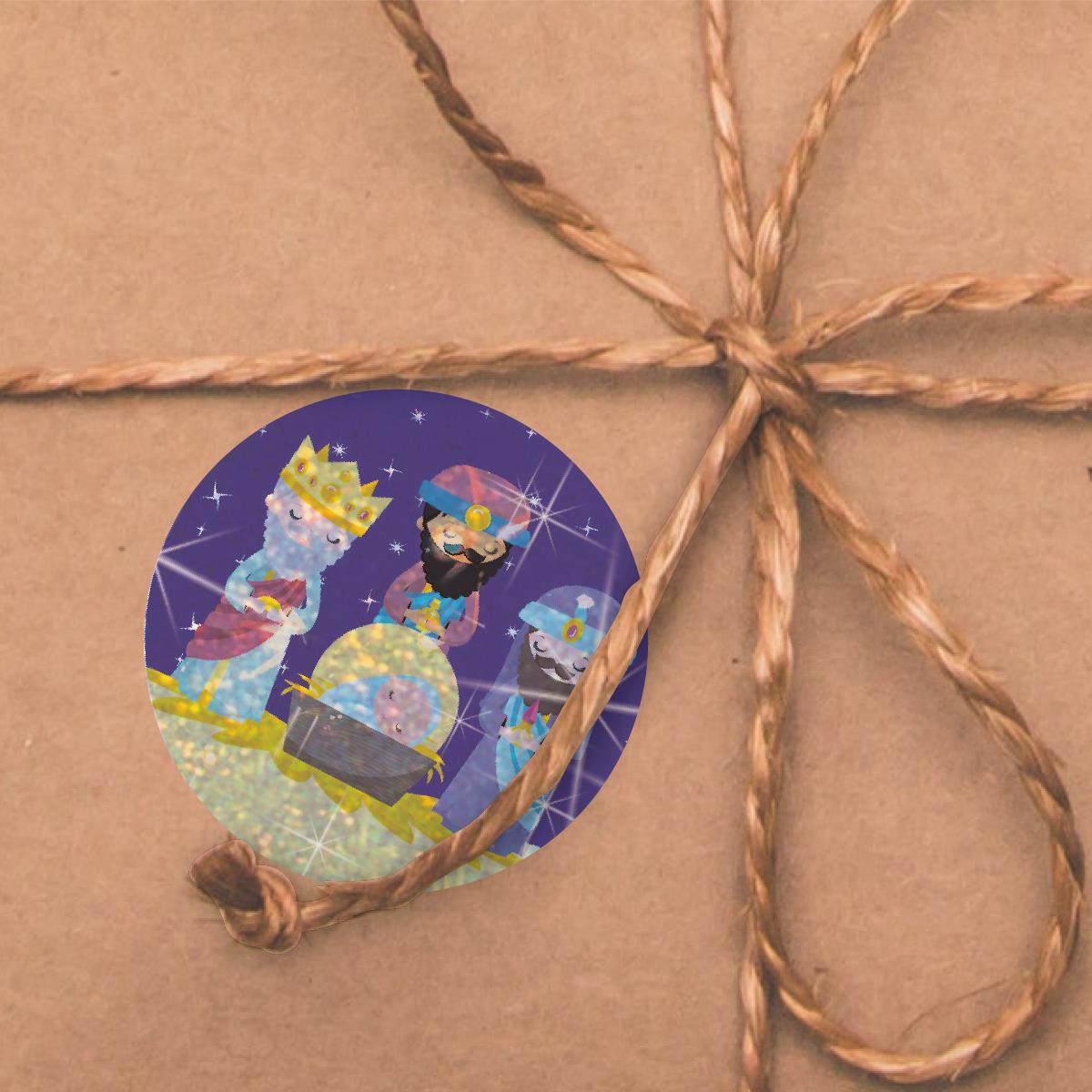 96 Sparkle Nativity Stickers 30mm + 60 Free Sparkle Smiles Reward Stickers for Teachers, Parents and Schools