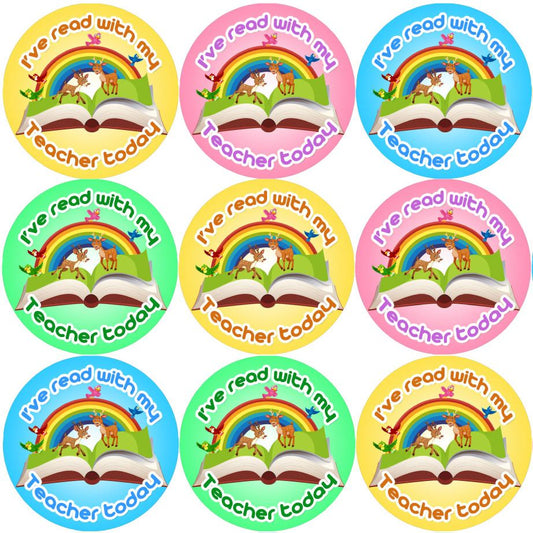 144 I've read with my teacher 30mm Reward Stickers for School Teachers, Parents and Nursery