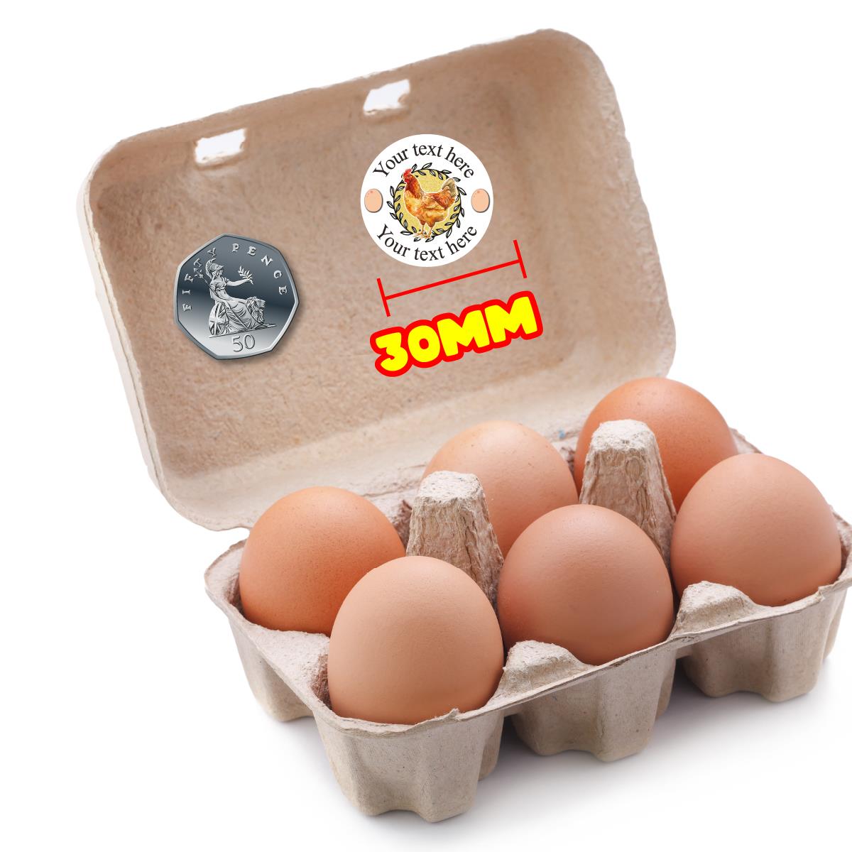 144 Personalised Chicken Eggs 30mm Reward Stickers for School Teachers, Parents and Farms
