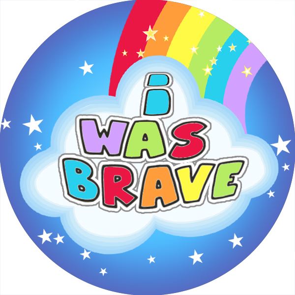 144 I Was Brave Rainbows 30mm Children's Bravery Reward Stickers for Teachers or Nurses