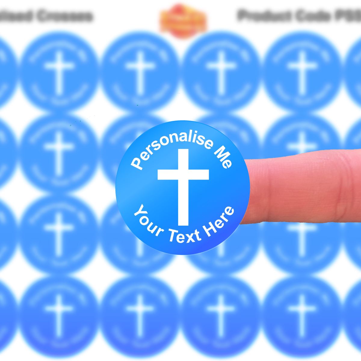 144 Personalised Christian Cross 30mm Reward Stickers for School Teachers, Parents and Nursery
