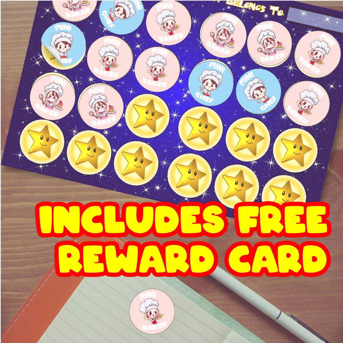 144 Mini Baker Glossy Stickers Home Chef Gift Packaging Reward Seal Labels