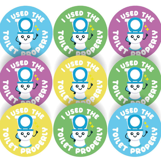 144 I used the toilet properly 30mm Potty Training Reward Stickers for Teachers or Parents