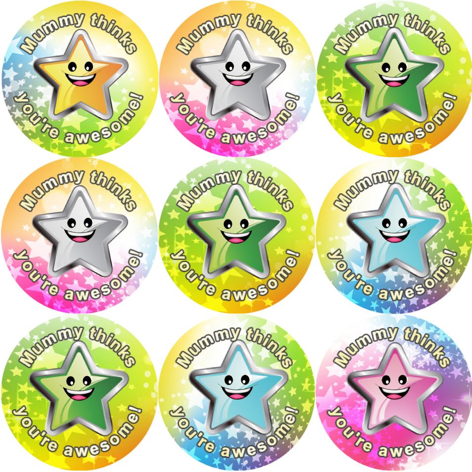 144 Mummy's Superstar 30mm Reward Stickers for School Teachers, Parents and Nursery