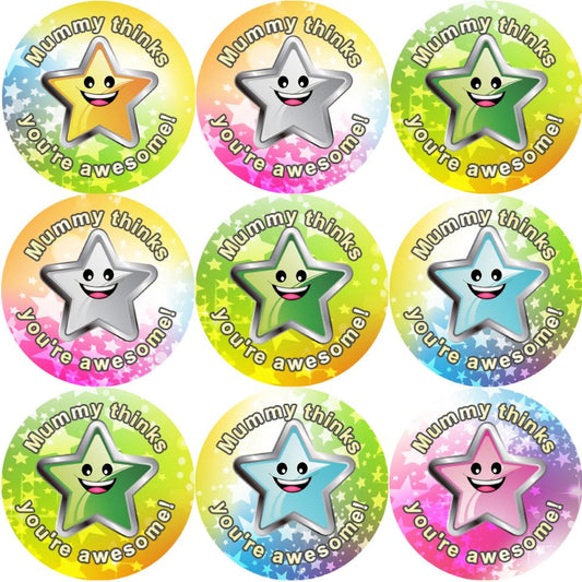 144 Mummy's Superstar 30mm Reward Stickers for School Teachers, Parents and Nursery