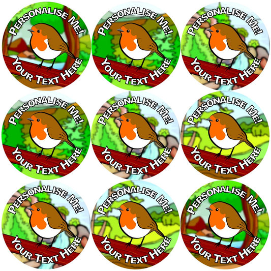 144 Personalised Red Robins 30mm Reward Stickers for School Teachers, Parents and Nursery