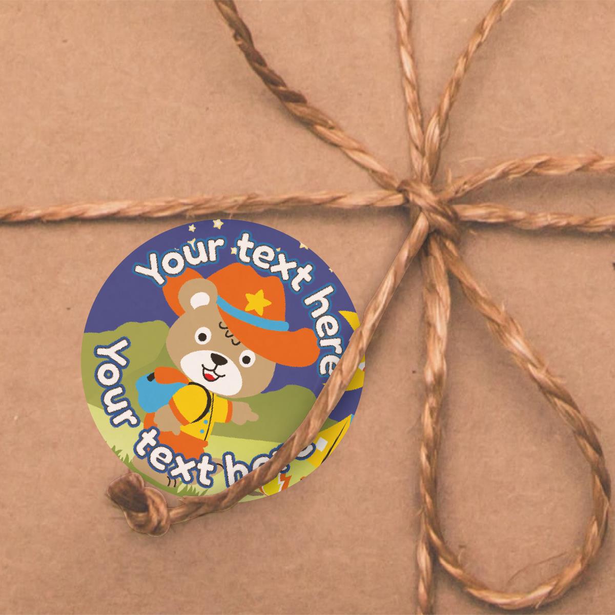 144 Personalised Camp Cubs 30mm Forest School Scout Reward Stickers for School Teachers, Parents and Nursery