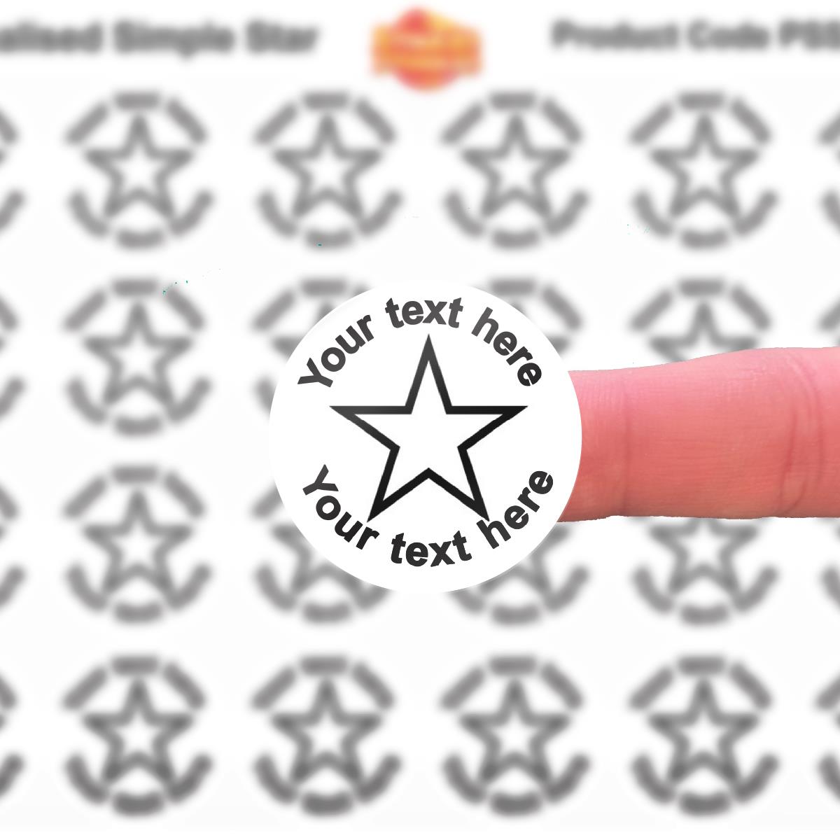 144 Personalised Simple Star 30mm Reward Stickers for School Teachers, Parents and Nursery