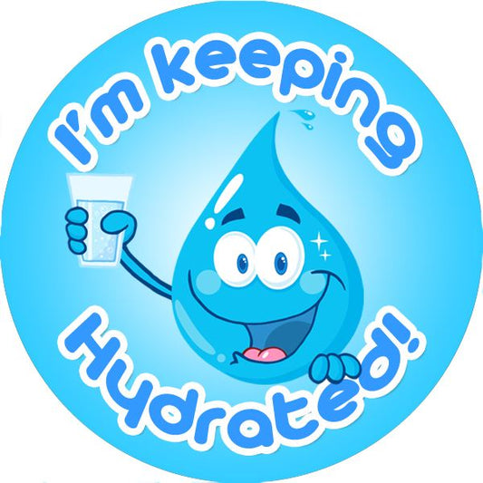 144 Hydration Awards 30mm (Drink Water) Reward Stickers for School Teachers and Parents