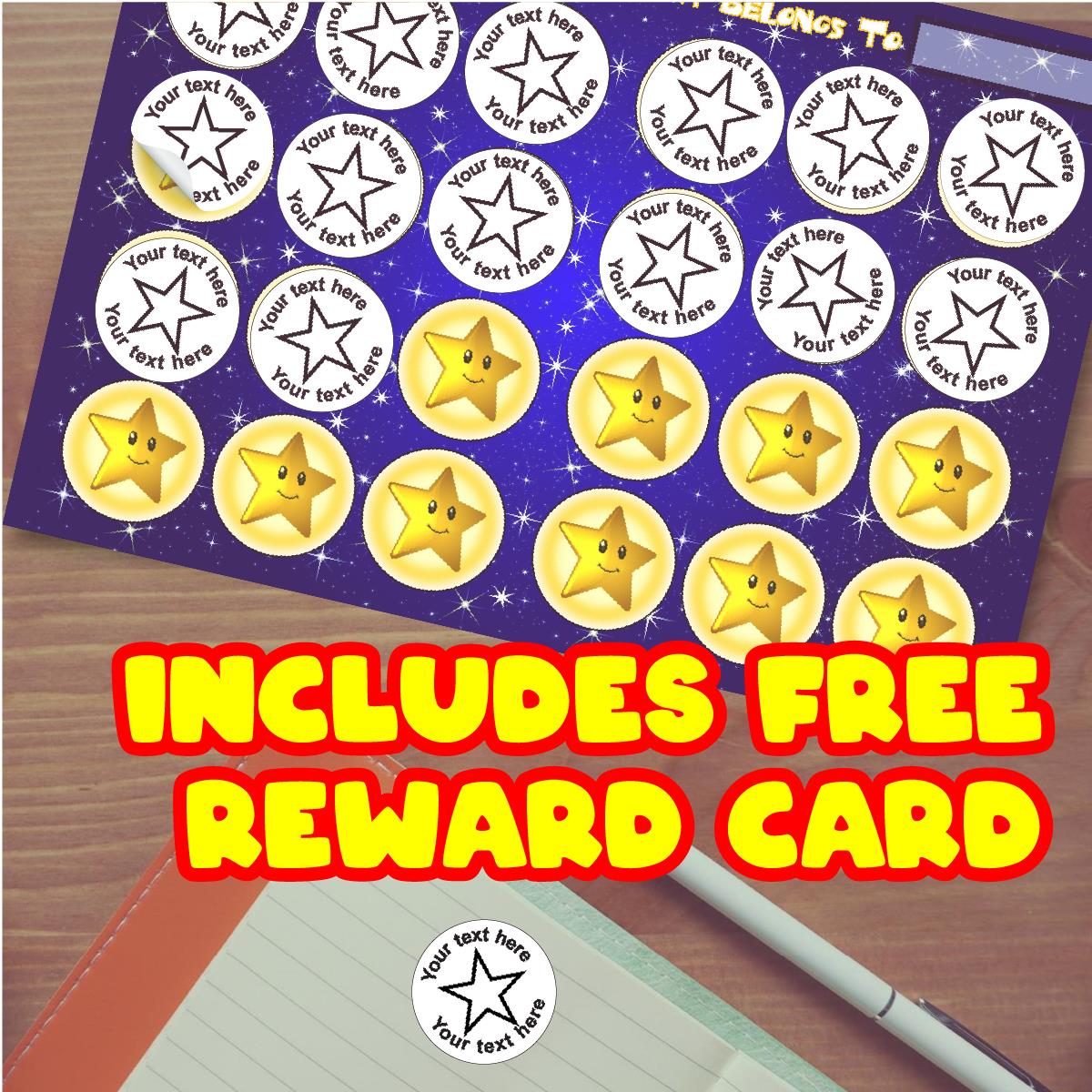 144 Personalised Simple Star 30mm Reward Stickers for School Teachers, Parents and Nursery