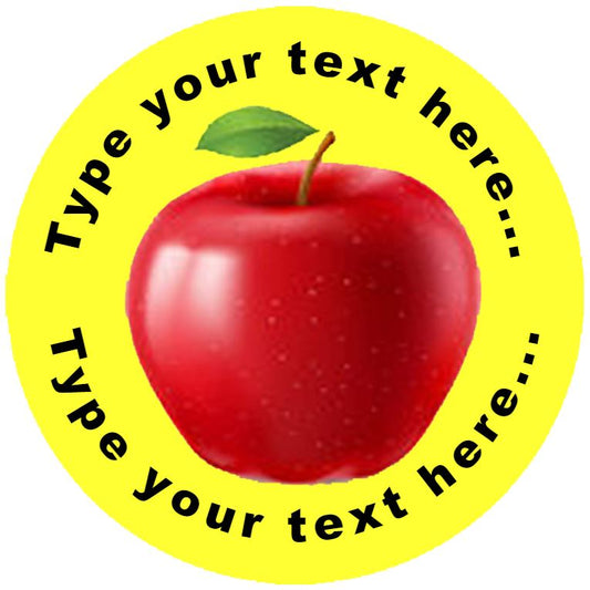 144 Apples Personalised 30mm Reward Stickers for School Teachers, Parents and Nursery