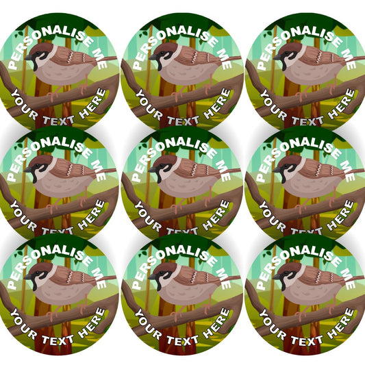 144 Personalised Sparrows 30mm Bird Reward Stickers for School Teachers, Parents and Nursery