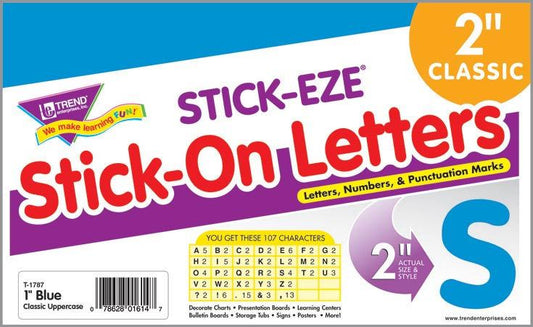 107 Blue alphabet 2-Inch Stick on Letters STICK-EZE stickers