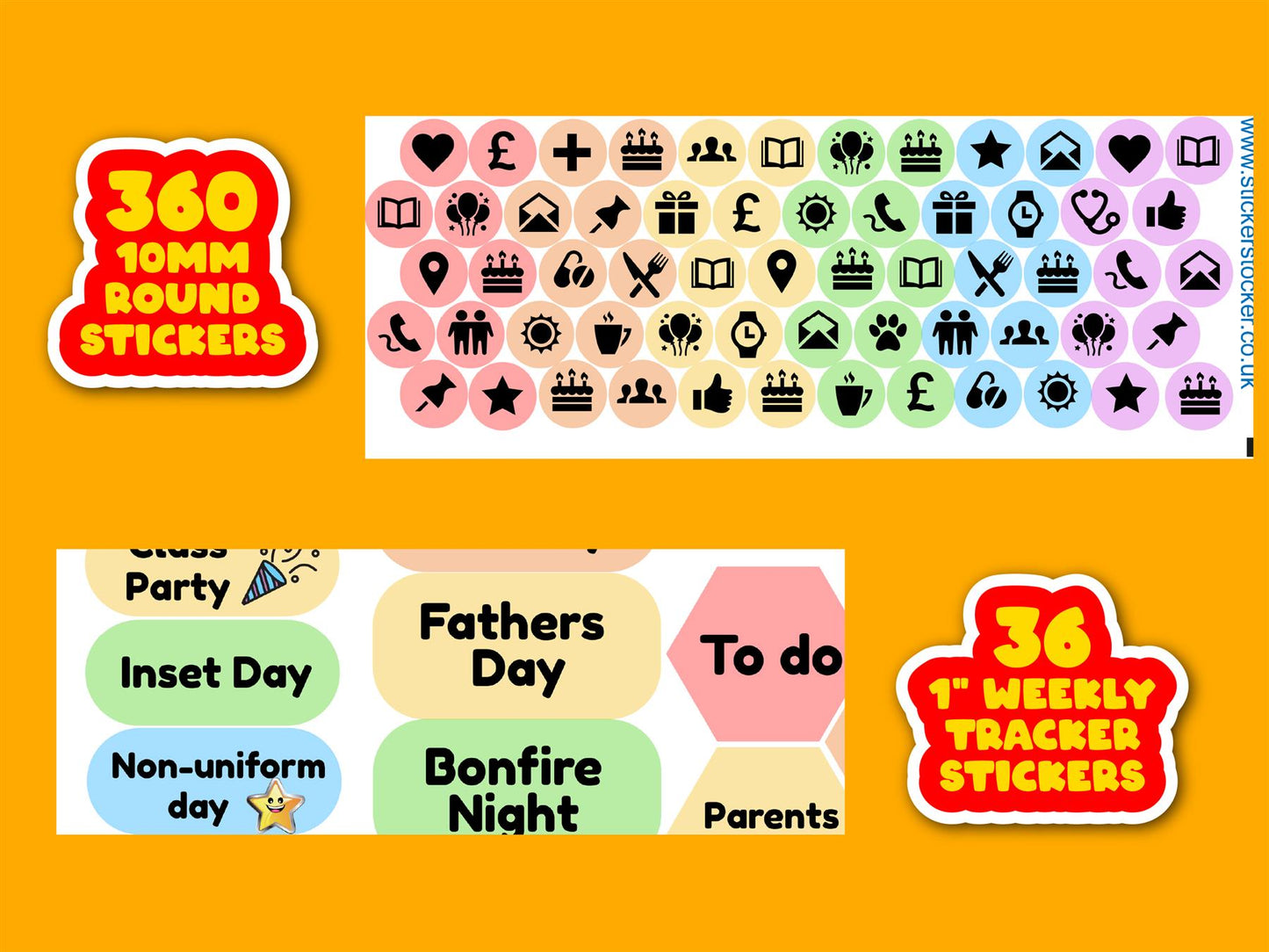 672 Parent Planner Stickers, Daily Routine Organiser Journal Stickers
