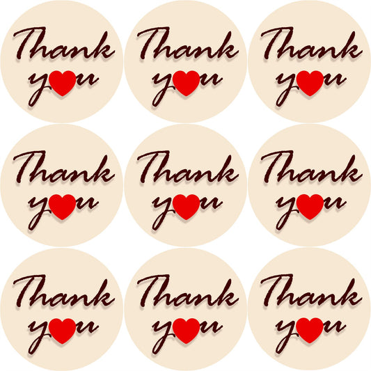 144 Thank You Hearts 30mm Stickers Glossy Reward Stickers