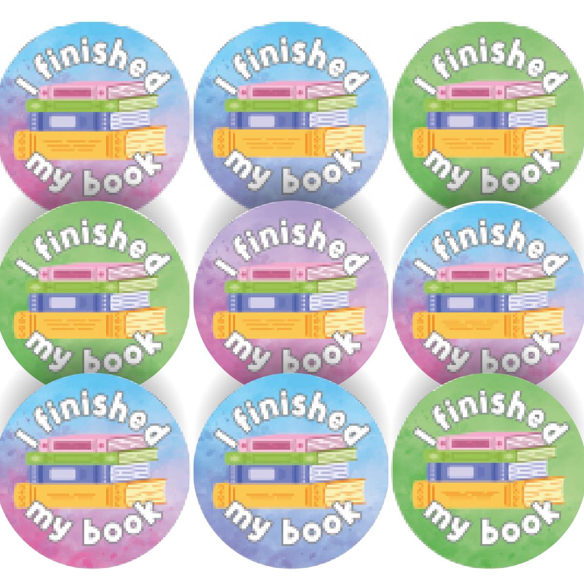 144 I Finished My Book Reward Stickers 30mm Positivity Reward Stickers for Teachers or Parents