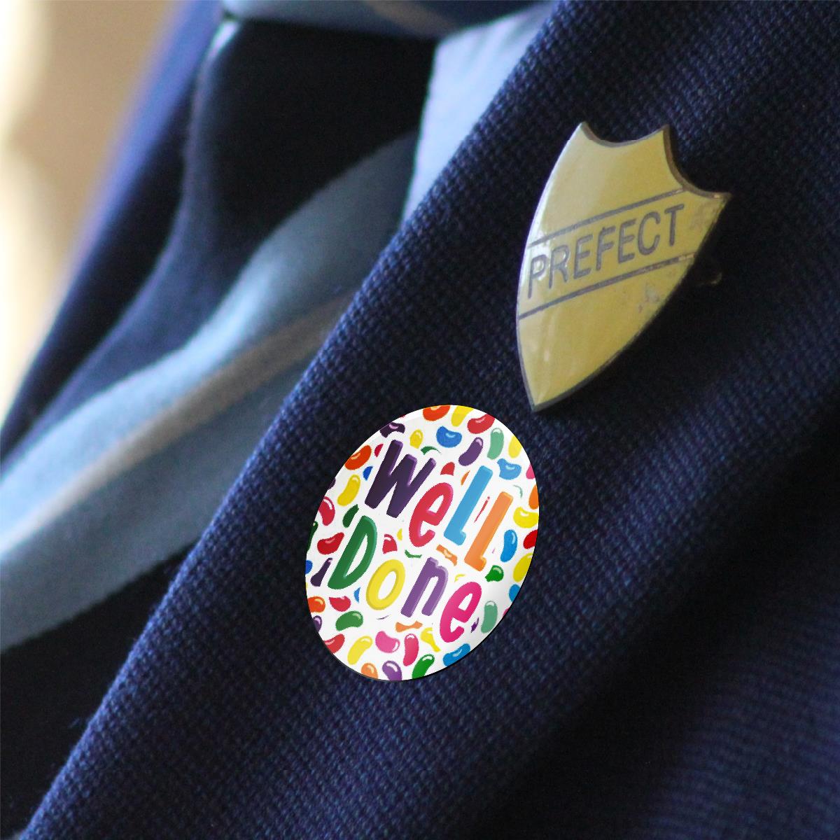 120 Well Done Jellybean Scented  30mm Reward Stickers for Teachers, Parents and Party Bags