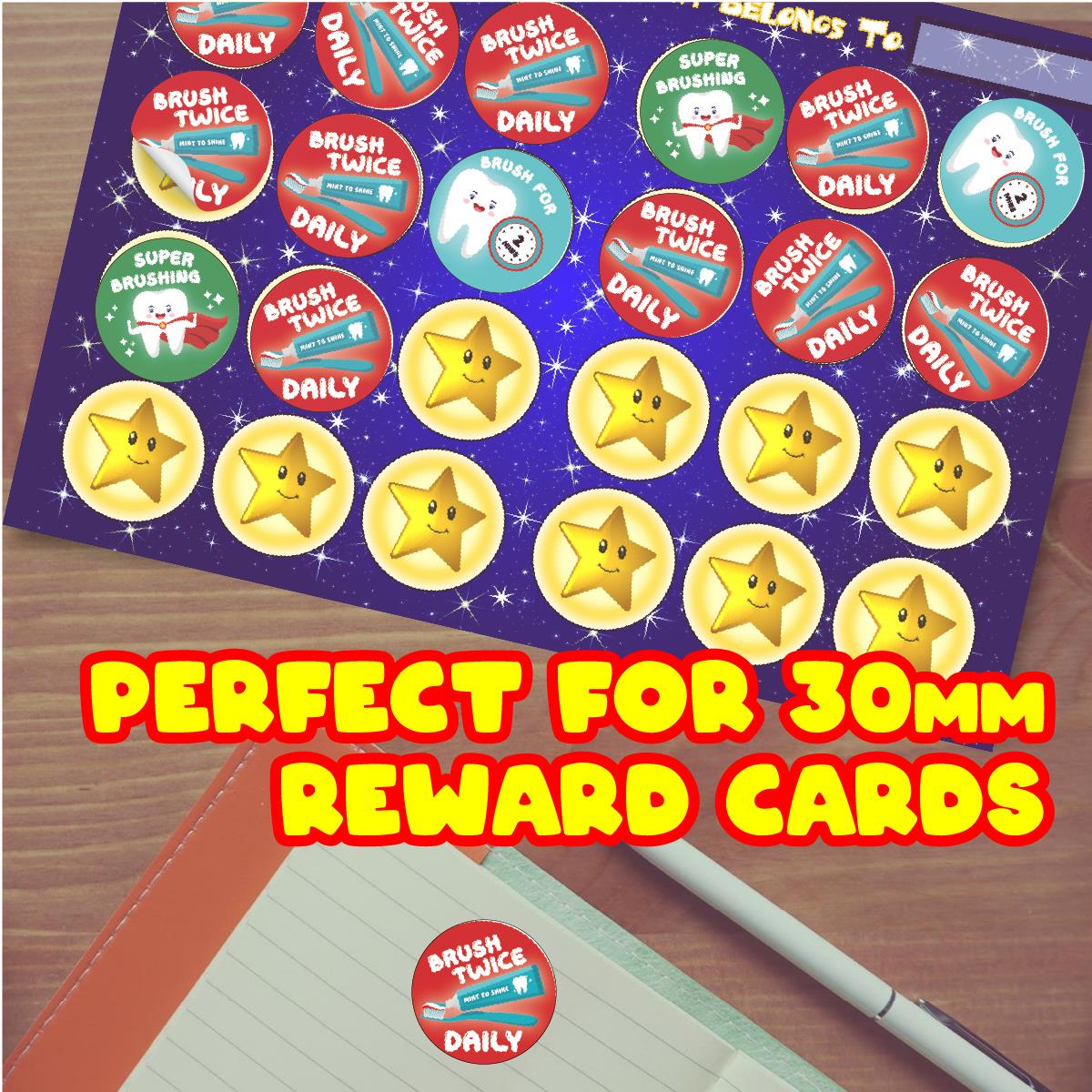 120 Mint Teeth Peppermint Scented Stickers - 30mm Scented Stickers - For Teachers Nursery Parents Dentists