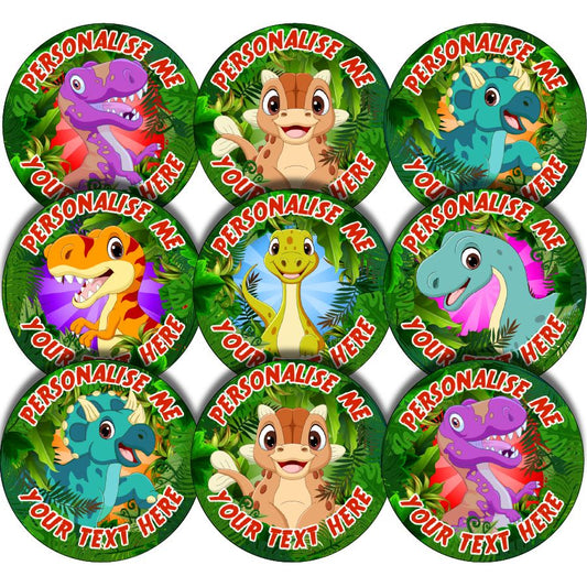 144 Personalised 30mm Jurassic Dinosaur Reward Stickers for School Teachers, Parents and Nursery