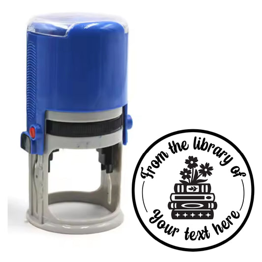 Personalised Stamp Library Book Stack 30 mm Self inking stamper for School Teachers, Parents and Nursery