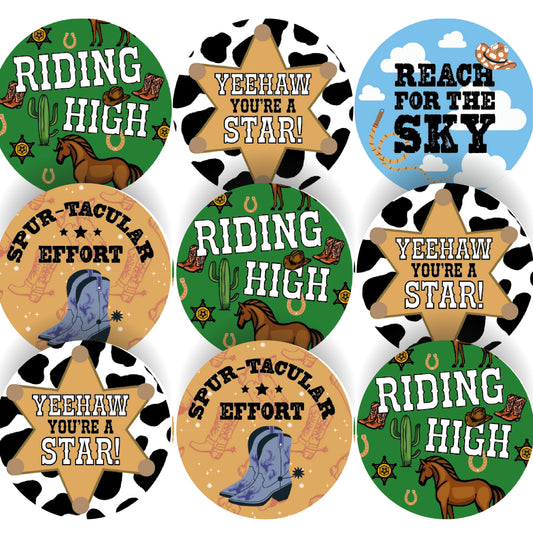 144 Cowboy Praise 30mm Reward Stickers for Schools, Teachers, Parents and Nurseries