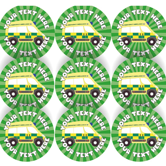 144 Personalised Ambulance 30mm Reward Stickers for Children, Parents and Schools