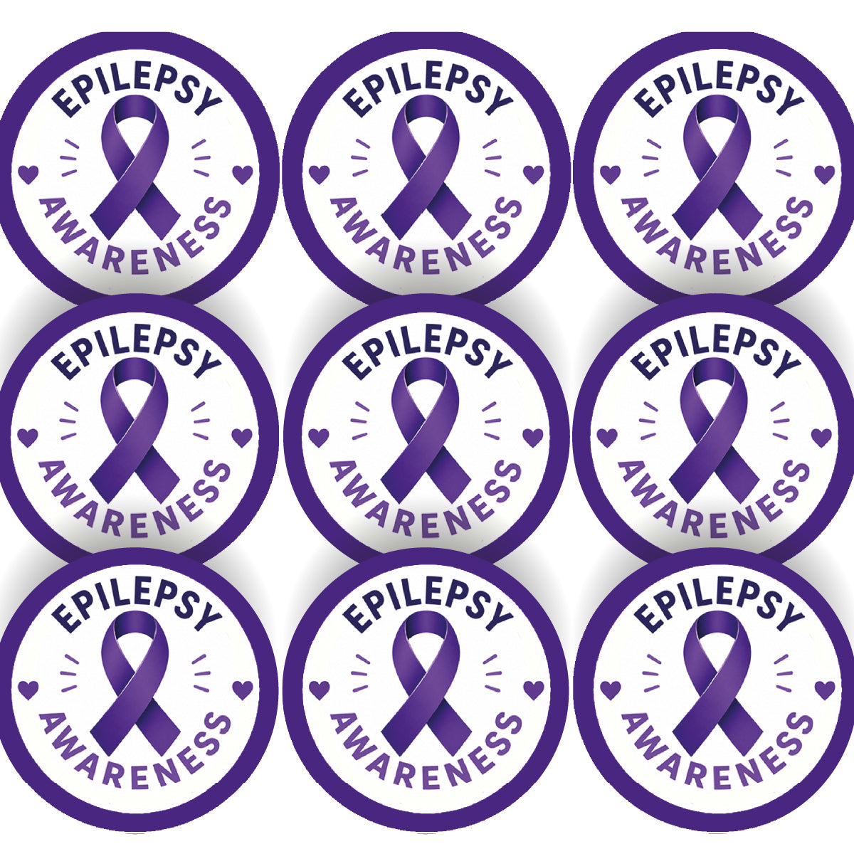 144 Epilepsy Awareness Stickers - 30mm - Glossy Reward Stickers for Teachers & Parents