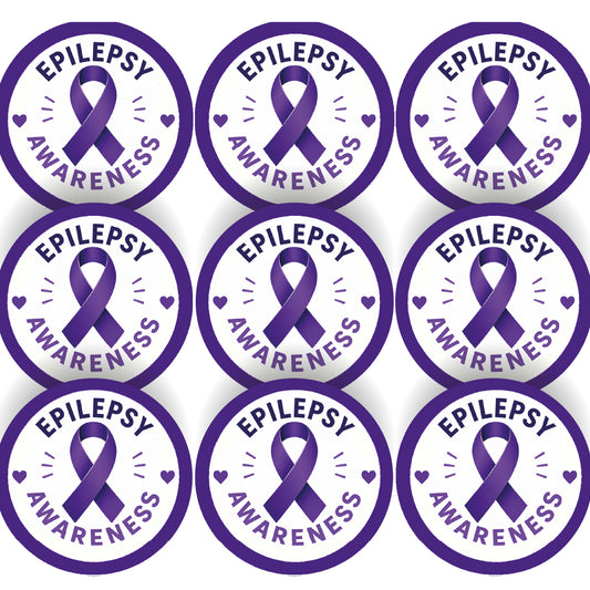 144 Epilepsy Awareness Stickers - 30mm - Glossy Reward Stickers for Teachers & Parents
