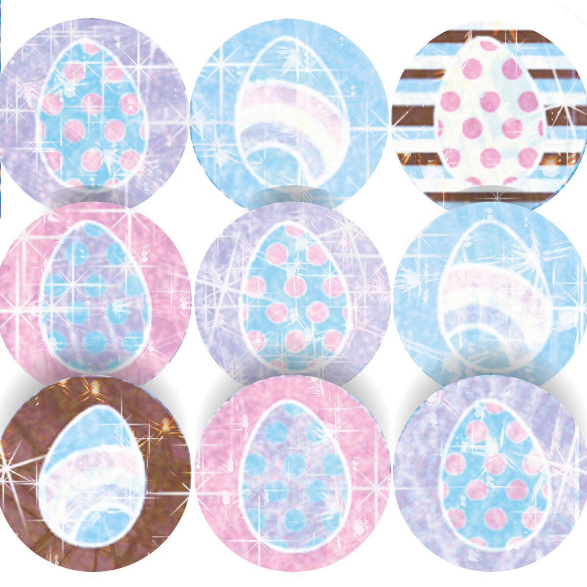 96 Sparkle Easter Eggs 30mm + 60 Free Sparkle Smiles Reward Stickers for Teachers, Parents and Schools