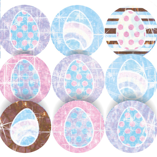 96 Sparkle Easter Eggs 30mm + 60 Free Sparkle Smiles Reward Stickers for Teachers, Parents and Schools