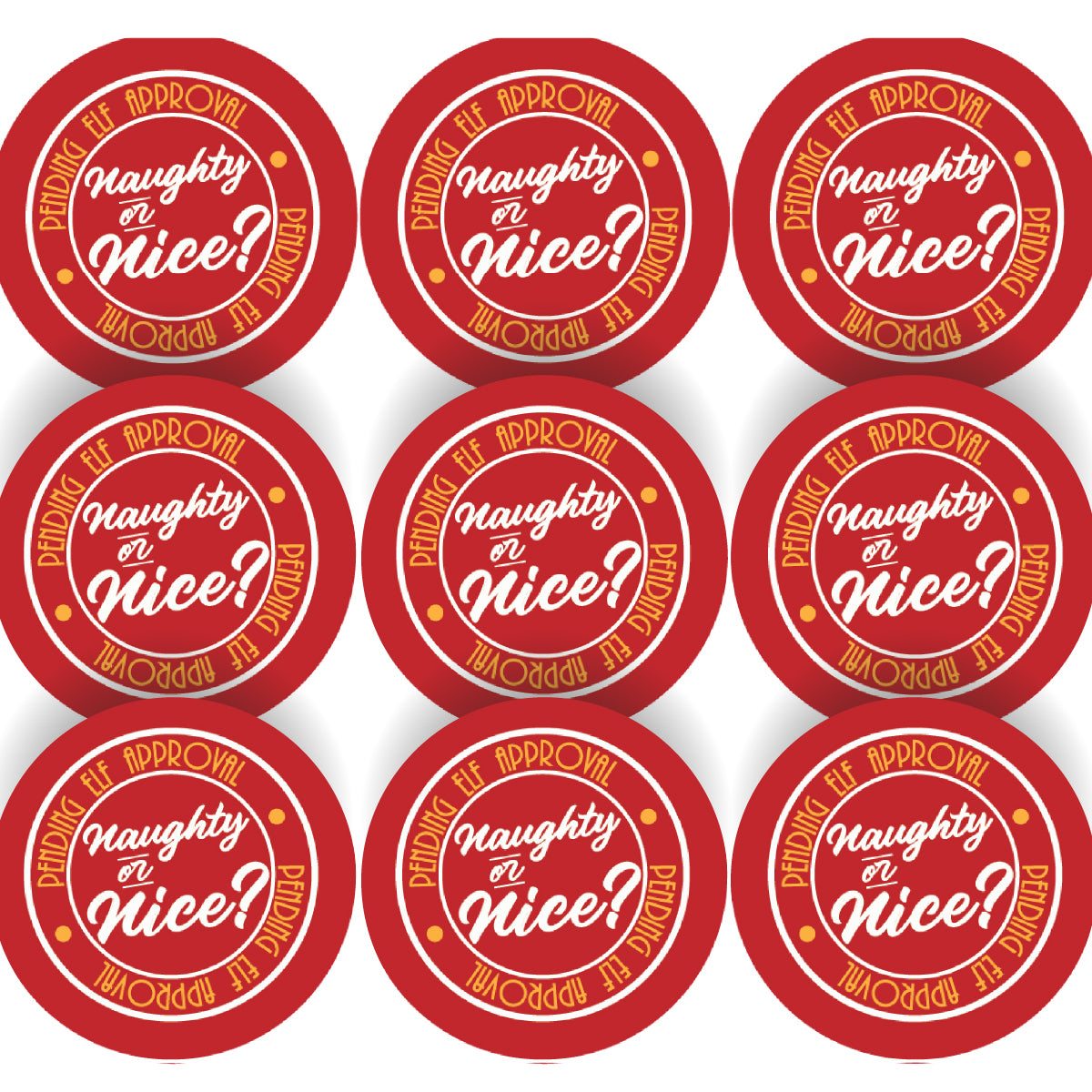 144 Naughty or Nice List 30mm Reward Stickers for Schools, Santa's Grotto, Christmas Fairs