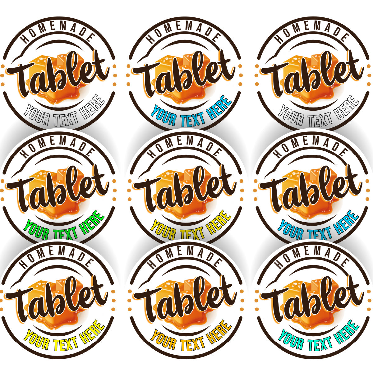 144 Personalised Scottish Tablet 30mm Reward Stickers for Small Businesses, Childrens Crafts, Baking (Copy)